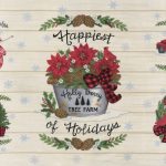 Holly Berry Tree Farm White panel
