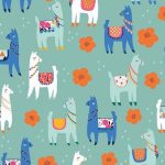 Riley Blake Llamas Mint