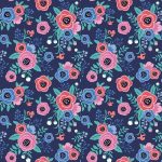 Riley Blake My Unicorn Floral - Navy