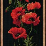 Set za ročno vezenje "Maki" 25 x 50 cm