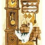 Set za vezenje "Maček in ura"  18 x 24 cm