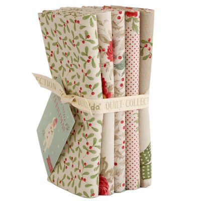 Merry Little Christmas Fat Quarter Cream 5 vzorcev (50 x 55 cm)