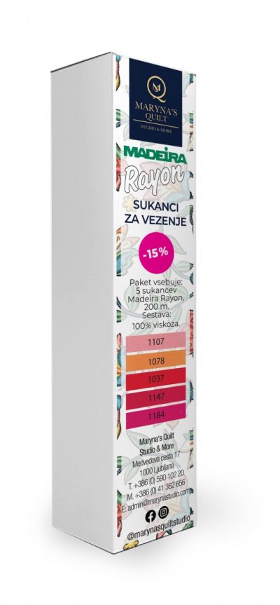 MQS Madeira Rayon 40 – paket sukancev za vezenje (rdeči odtenki)