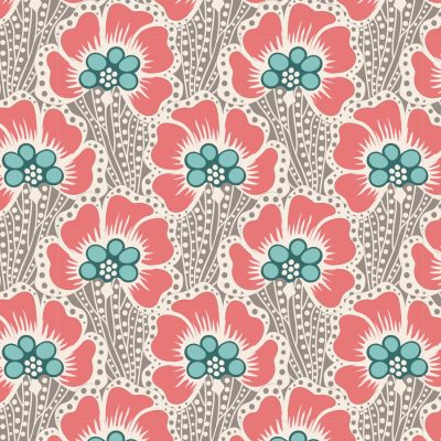 Tilda - Cotton Beach Ocean Flower Grey