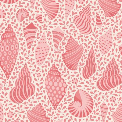Tilda Cotton Beach - Beach Shells Coral