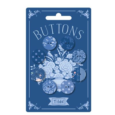 Tilda Something Blue Buttons 8pcs Dark