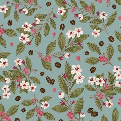 Michael Miller Coffee Plant Blue