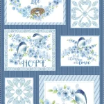 Bluebird panel z motivom ptic za quilting Michael Miller