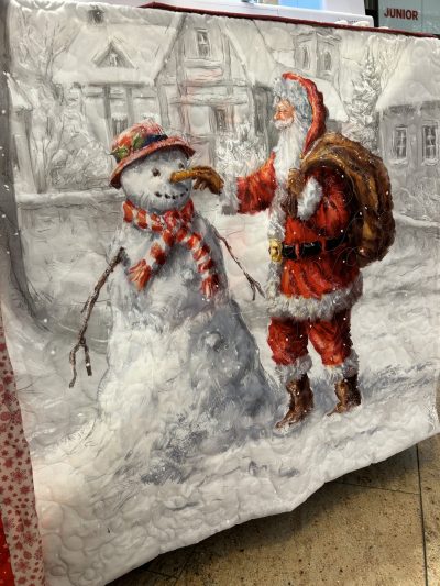 Prešita odeja iz Wintertime Friends panela Riley Blake